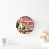 Horloge murale du phare d'art personnalisé (Maison)