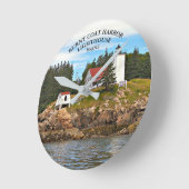 Horloge murale du phare du port du manteau brûlé (Angle)