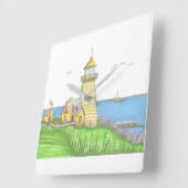 Horloge murale du phare jaune (Angle)