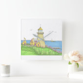 Horloge murale du phare jaune (Maison)