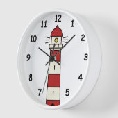 Horloge murale du phare rouge et blanc (Angle)