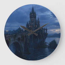 Horloge murale du pont du château au clair de lune