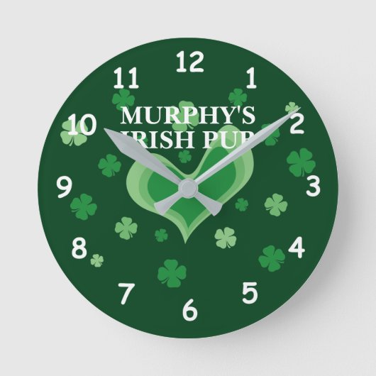 Horloge murale du pub irlandais avec nom personnal (Recto)