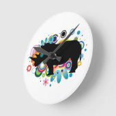 Horloge murale du Rhino Abstrait (Angle)
