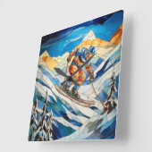 Horloge murale du ski alpin (Angle)