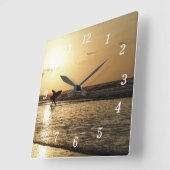 Horloge murale du surfeur du matin (Angle)
