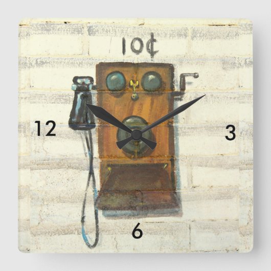 Horloge murale du téléphone payant antique numériq (Recto)
