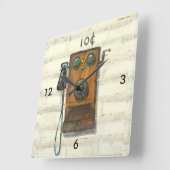 Horloge murale du téléphone payant antique numériq (Angle)
