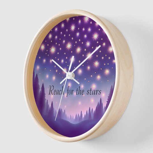 Horloge murale du texte de motif rose pourpre (Angle)