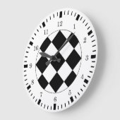 Horloge murale du thème Black White Racing (Angle)