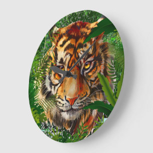 Horloge murale du tigre de la Jungle - Horloge col