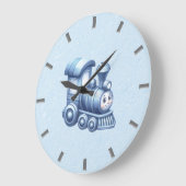 Horloge murale du train bleu (Angle)