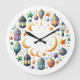 Horloge murale - Eid Moubarak Couronne Horloge mur