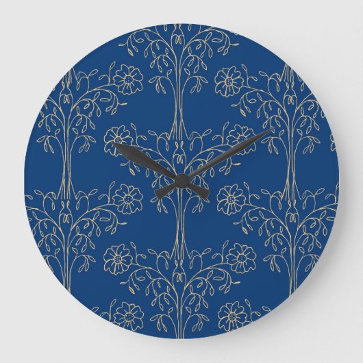 Horloge murale élégante, Bleu foncé, Motif à effet (Recto)