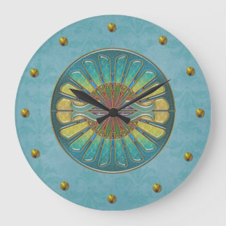 Horloge murale élégante d'art déco de turquoise