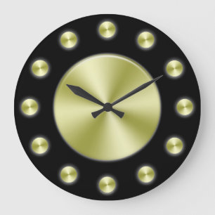 Horloge murale élégante d'or noir