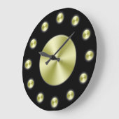 Horloge murale élégante en or noir (Angle)