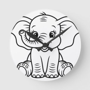 Horloge murale Éléphant bébé