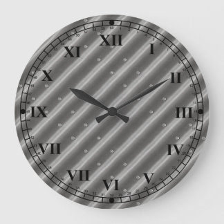 Horloge murale en acier ondulée masculine de