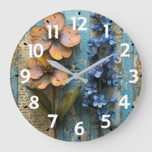 Horloge murale en acrylic en bois rustique