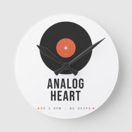 Horloge murale en acrylique Analog Heart Retro Vin