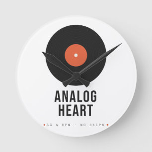 Horloge murale en acrylique Analog Heart Retro Vin