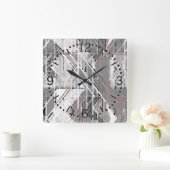 Horloge murale en acrylique avec impression grunge (Maison)