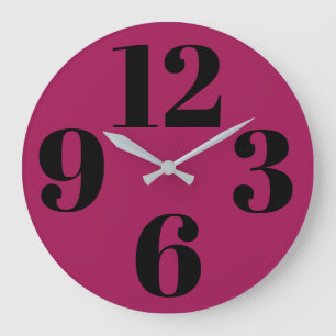 Horloge murale en acrylique - Chiffres géants rose
