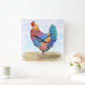 Horloge murale en acrylique Coq (Maison)