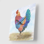 Horloge murale en acrylique Coq (Angle)