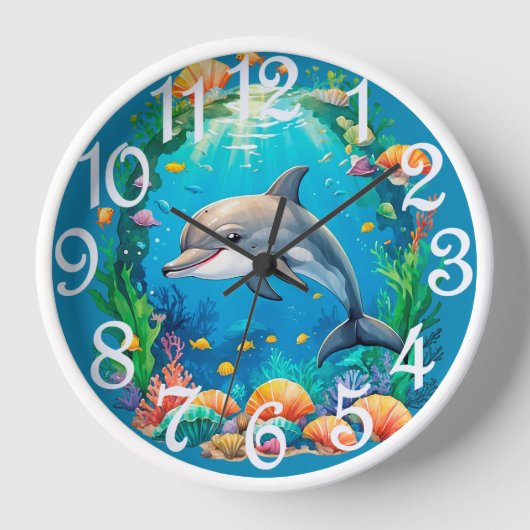 Horloge murale en acrylique dauphin (Recto)