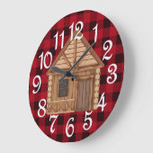 Horloge murale en acrylique de chalet en rondins r (Angle)