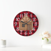 Horloge murale en acrylique de chalet en rondins r (Maison)