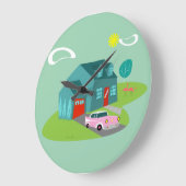 Horloge murale en acrylique de la maison de banlie (Angle)