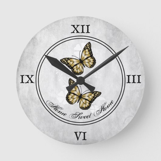 Horloge murale en acrylique du papillon d'or (Recto)