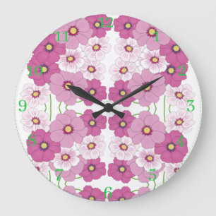 Horloge murale en acrylique florale