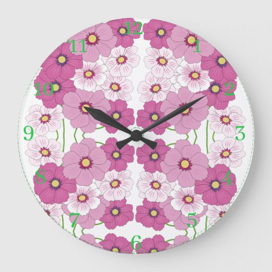 Horloge murale en acrylique florale (Recto)