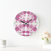 Horloge murale en acrylique florale (Maison)