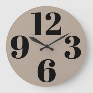 Horloge murale en acrylique - Fond beige grand num