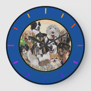 Horloge murale en acrylique Friendly, Happy Dog Pa