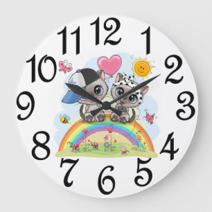 Horloge murale en acrylique numérotée pour enfants