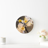 Horloge murale en acrylique orchidée blanche (Maison)