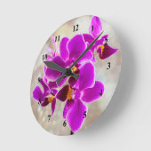 Horloge murale en acrylique Orchidée violette (Angle)