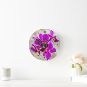 Horloge murale en acrylique Orchidée violette (Maison)