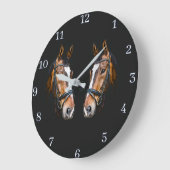 Horloge murale en acrylique pour chevaux (Angle)