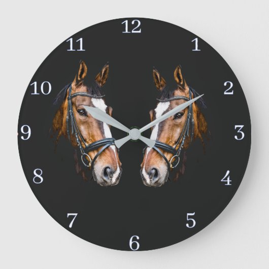 Horloge murale en acrylique pour chevaux (Recto)