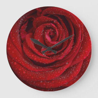 Horloge murale en acrylique Rose Rouge