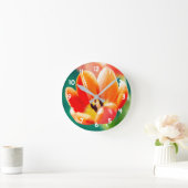 Horloge murale en acrylique Tulipe Orange (Maison)