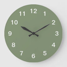Horloge murale en acrylique vert sauge minimaliste