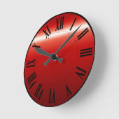 Horloge murale en argent rouge (Angle)